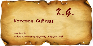 Korcsog György névjegykártya