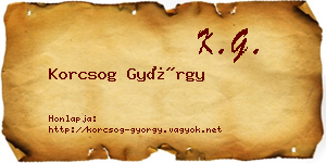 Korcsog György névjegykártya