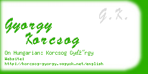 gyorgy korcsog business card